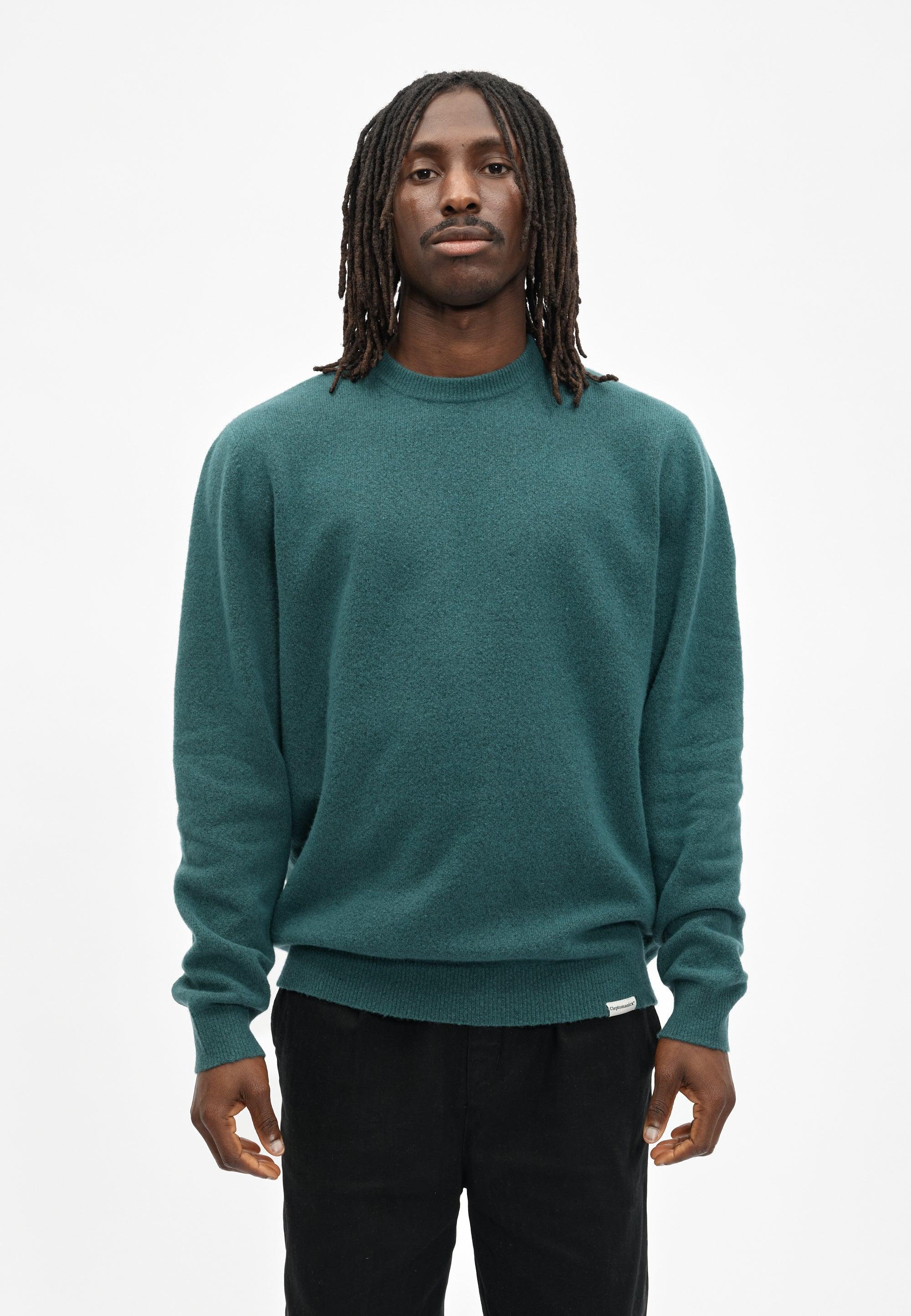 Cleptomanicx Soft Knit Jasper Teal Strickpullover Herren petrol